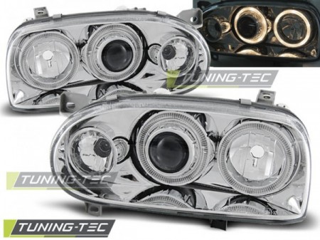 HEADLIGHTS ANGEL EYES CHROME fits VW GOLF 3 09.91-08.97