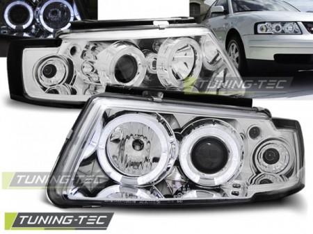 HEADLIGHTS ANGEL EYES CHROME fits VW PASSAT B5 3B 11.96-08.00