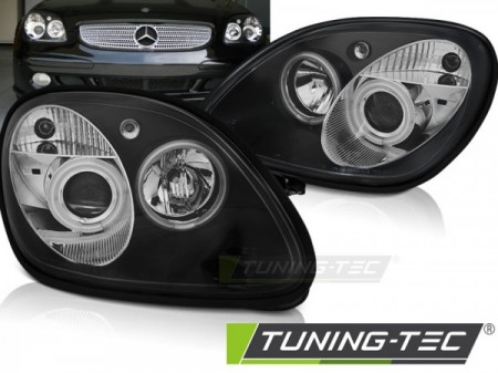 HEADLIGHTS ANGEL EYES BLACK fits MERCEDES R170 SLK 04.96-04