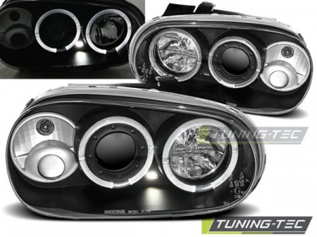 HEADLIGHTS ANGEL EYES BLACK fits VW GOLF 4 09.97-09.03