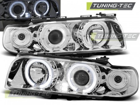 HEADLIGHTS ANGEL EYES CHROME fits BMW E38 06.94 - 08.98