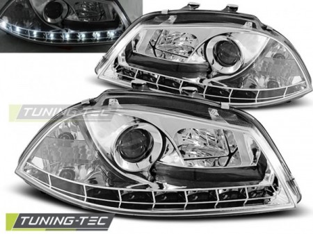 HEADLIGHTS DAYLIGHT CHROME fits SEAT IBIZA 6L 04.02-08