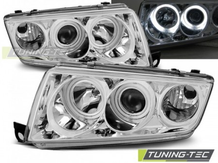 HEADLIGHTS ANGEL EYES CHROME fits SKODA FABIA I 12.99-08