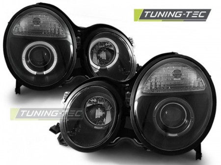 HEADLIGHTS ANGEL EYES BLACK fits MERCEDES W210 E-KLASA 06.99-02