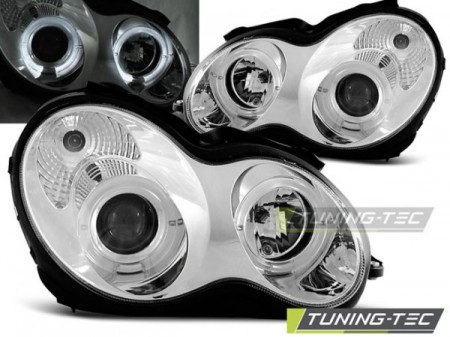 HEADLIGHTS ANGEL EYES CHROME fits MERCEDES W203 C-KLASA 07.00-03.04