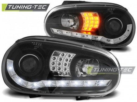 HEADLIGHTS DAYLIGHT BLACK fits VW GOLF 4 09.97-09.03