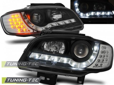 HEADLIGHTS DAYLIGHT BLACK fits SEAT IBIZA/CORDOBA 09.99-03.02