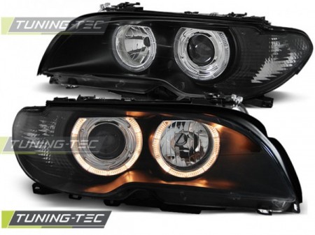 HEADLIGHTS ANGEL EYES BLACK fits BMW E46 04.03-06 COUPE CABRIO