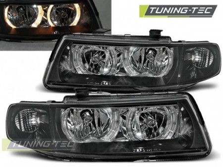 HEADLIGHTS ANGEL EYES BLACK fits SEAT LEON / TOLEDO 04.99-08.04