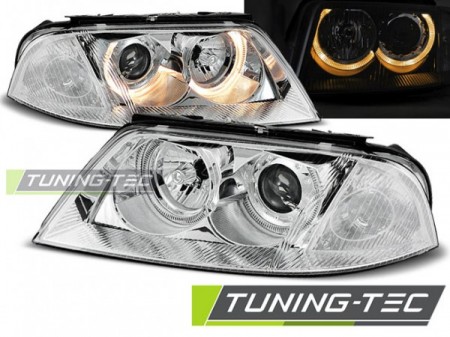 HEADLIGHTS ANGEL EYES CHROME fits VW PASSAT 3BG B5 FL 09.00-03.05