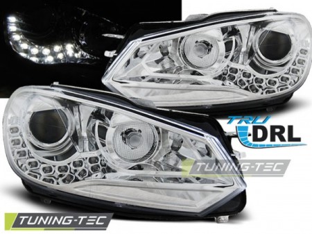 HEADLIGHTS TRUE DRL CHROME fits VW GOLF 6 10.08-12