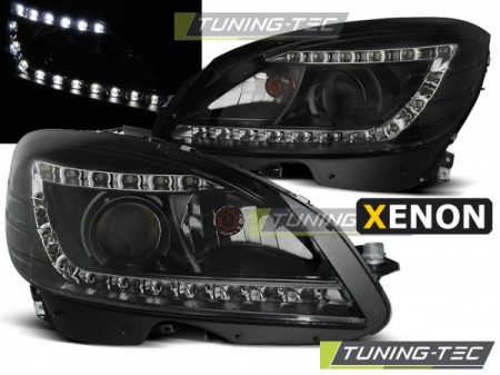 XENON HEADLIGHTS DAYLIGHT BLACK fits MERCEDES W204 07-10