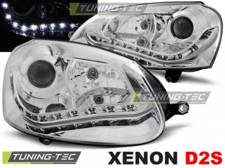 XENON HEADLIGHTS CHROME fits VW GOLF 5