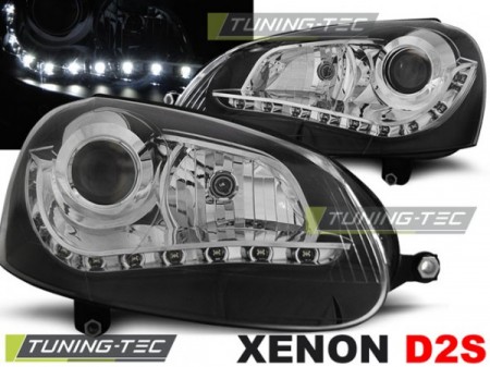 XENON HEADLIGHTS BLACK fits VW GOLF 5