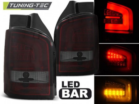 LED BAR TAIL LIGHTS RED SMOKE fits VW T5 04.10-15