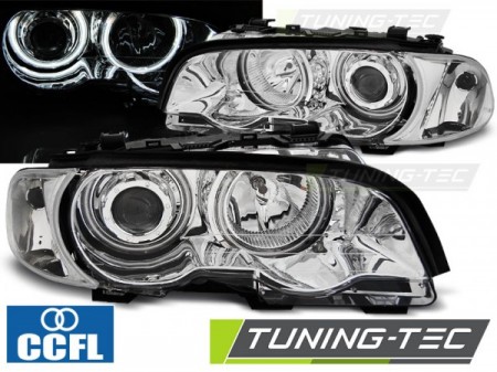 HEADLIGHTS ANGEL EYES CCFL CHROME fits BMW E46 04.99-03.03 COUPE CABRIO