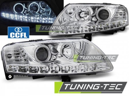 HEADLIGHTS ANGEL EYES LED CHROME fits AUDI A6 C6 04.04-08