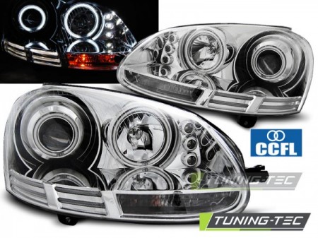 HEADLIGHTS ANGEL EYES CCFL CHROME fits VW GOLF 5 10.03-09