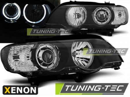 XENON HEADLIGHTS ANGEL EYES LED BLACK fits BMW X5 E53 09.99-10.03