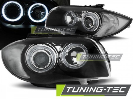 HEADLIGHTS ANGEL EYES BLACK fits BMW 1 E87/E81/82/88 04-11