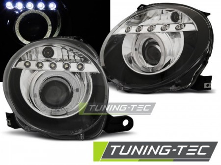 FIAT 500 07-15 PROJEKTOR BLACK LED