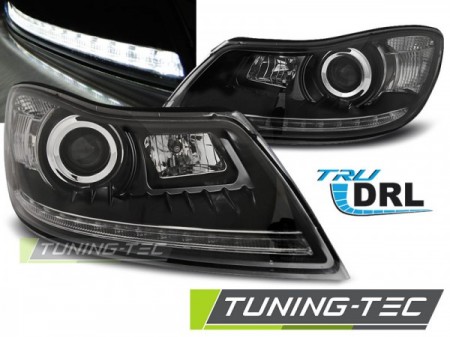 HEADLIGHTS TRUE DRL BLACK fits SKODA OCTAVIA 09-12