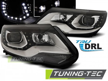 HEADLIGHTS TRUE DRL BLACK fits VW TIGUAN 2011 - 12.2015