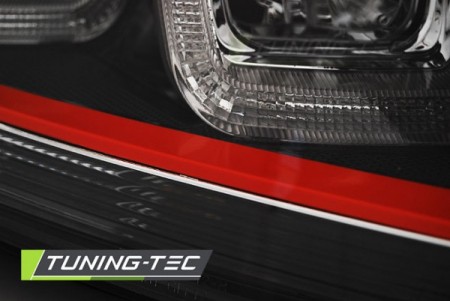 HEADLIGHTS U-LED LIGHT BLACK WITH RED LINE SPORT fits VW GOLF 7 12-17 