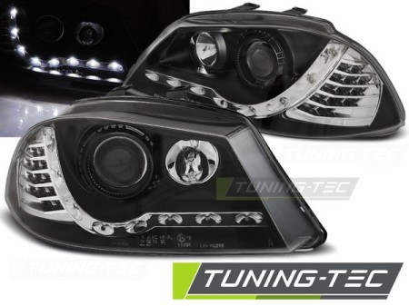 HEADLIGHTS DAYLIGHT BLACK fits SEAT IBIZA 6L 04.02-08