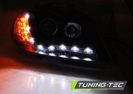 HEADLIGHTS DAYLIGHT BLACK fits SEAT IBIZA 6L 04.02-08