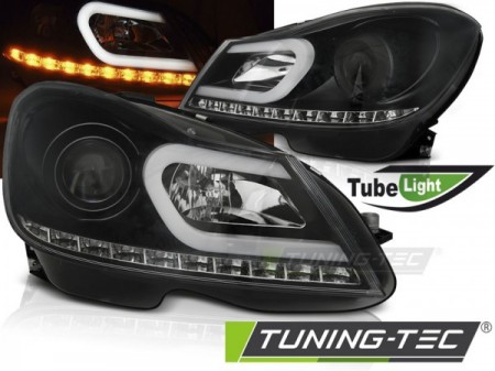 HEADLIGHTS TUBE LIGHT BLACK fits MERCEDES W204 11-14