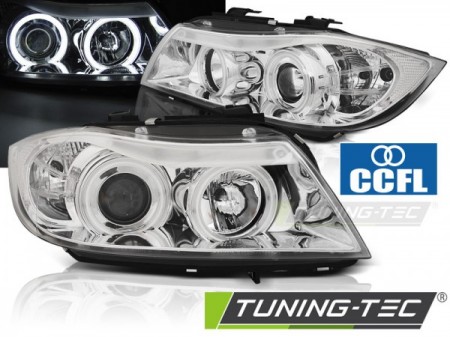 HEADLIGHTS ANGEL EYES CCFL CHROME fits BMW E90/E91 03.05-08.08