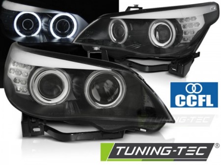 HEADLIGHTS ANGEL EYES CCFL BLACK LED INDICATOR fits BMW E60/E61 03-07