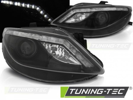 HEADLIGHTS DAYLIGHT BLACK fits SEAT IBIZA 6J 06.08-12