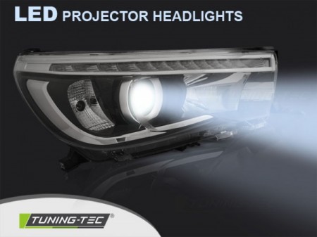 TOYOTA HILUX 16-  LED PROJECTOR TRUE DRL BLACK