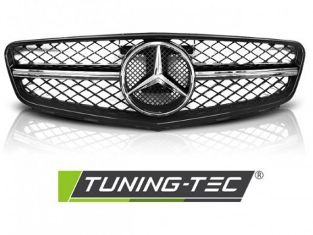 GRILLE SPORT GLOSSY BLACK CHROME fits MERCEDES W204 07-14