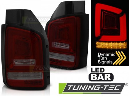 LED BAR TAIL LIGHTS RED SMOKE SEQ fits VW T5 10-15