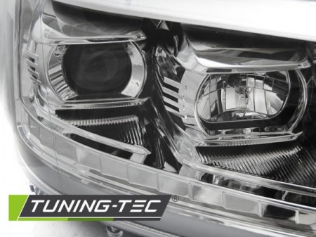 HEADLIGHTS TUBE LIGHT CHROME SEQ fits VW T5 2010-2015