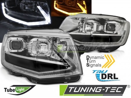 HEADLIGHTS TUBE LIGHT CHROME DRL SEQ fits VW T6 15-19