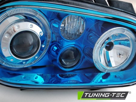 HEADLIGHTS ANGEL EYES BLUE fits VW GOLF 4 09.97-09.03