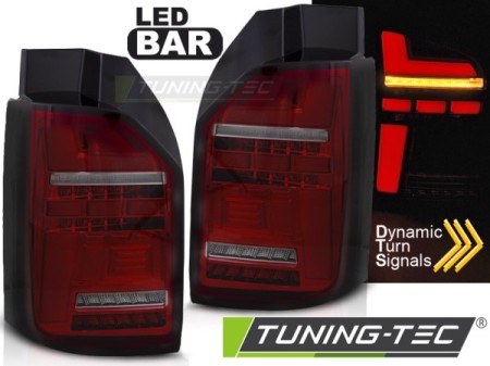 LED BAR TAIL LIGHTS RED SMOKE SEQ fits VW T6 15-19 OEM BULB