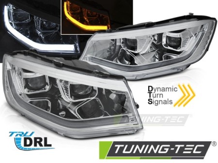 HEADLIGHTS TUBE LIGHT CHROME DRL SEQ fits VW CADDY 20-