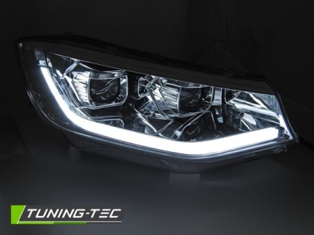 HEADLIGHTS TUBE LIGHT CHROME DRL SEQ fits VW CADDY 20-