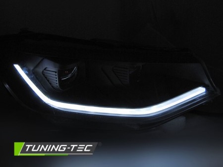 HEADLIGHTS TUBE LIGHT BLACK DRL SEQ fits VW CADDY 20-