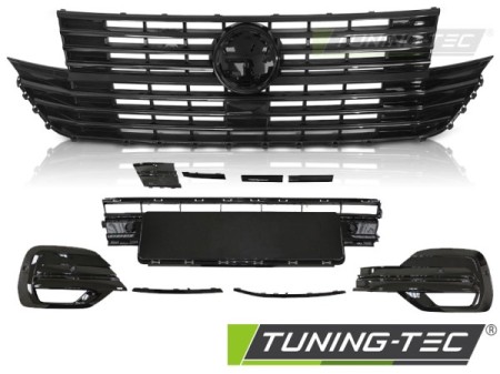 GRILLE W/BUMPER ELEMENT W/LOGO BASE GLOSSY BLACK fits VW T6.1 20-