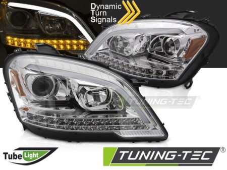 HEADLIGHTS TUBE LIGHT CHROME SEQ fits MERCEDES W164 ML M-KLASA 09-11