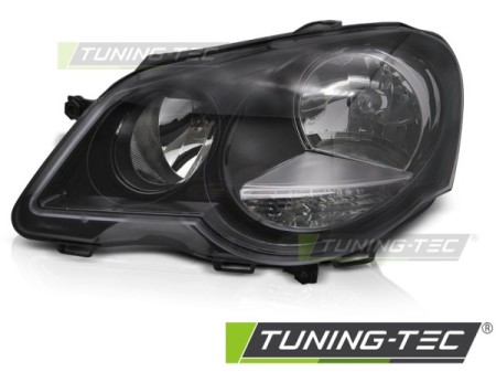 HEADLIGHT BLACK LEFT SIDE TYC fits VW POLO 9N3 05-09