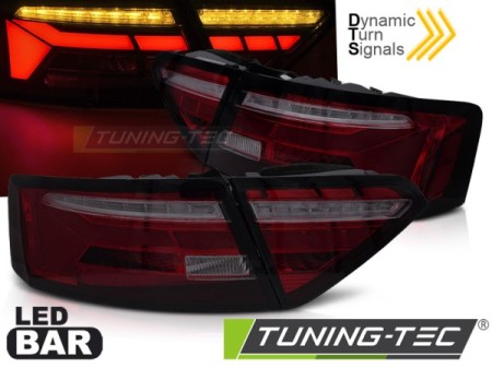 LED BAR TAIL LIGHTS RED SMOKE SEQ fits AUDI A5 11-16