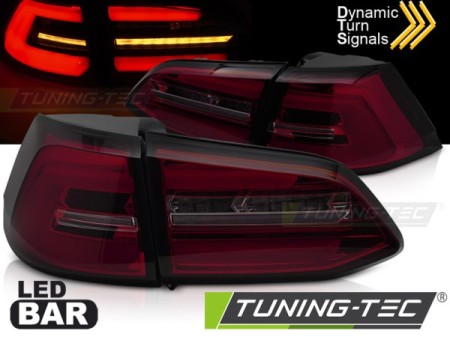 LED TAIL LIGHTS RED SMOKE SEQ fits VW GOLF 7 13-17 SW