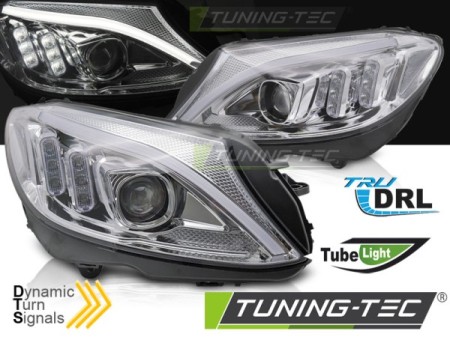 HEADLIGHTS TUBE LED CHROME fits MERCEDES W205 14-18